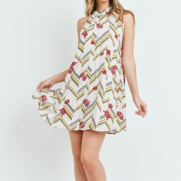 Mixed Print Mini Dress Black - Picture 4 of 11